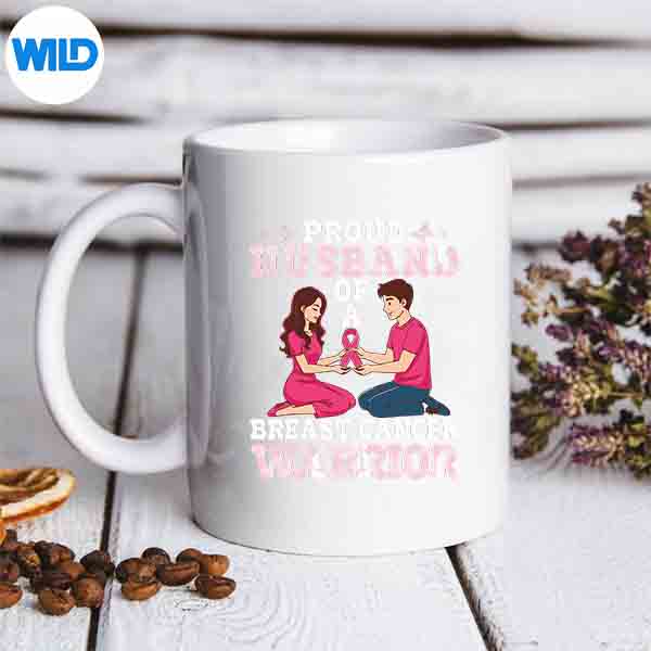 ProudHusbandOfABreastCancerWarriorAwarenessWifemug