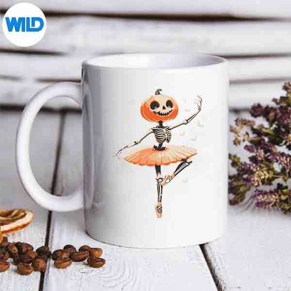 Pumpkin Skeleton Ballerina Halloween Ballet SVG PNG Digital Design 6 PumpkinSkeletonBallerinaHalloweenBalletmug