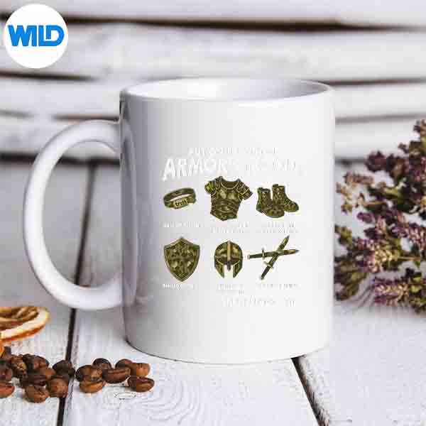 PutOnTheWholeArmorOfGodCamouflageChristianFaithmug