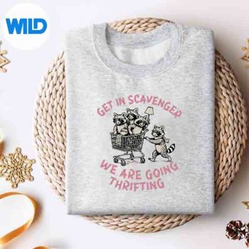 Raccoon Retro Get In Scavenger Were Going Thrifting SVG Cut File 4 RaccoonRetroGetInScavengerWereGoingThriftingsweater 1