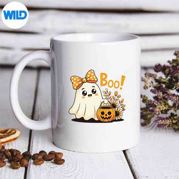 Retro Boo Ghost Pumpkin Bow Halloween Silhouette SVG PNG Cut File 6 RetroBooGhostPumpkinBowHalloweenmug
