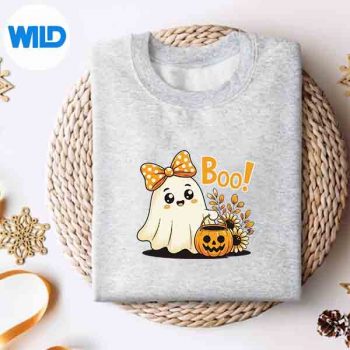 Retro Boo Ghost Pumpkin Bow Halloween Silhouette SVG PNG Cut File 4 RetroBooGhostPumpkinBowHalloweensweater
