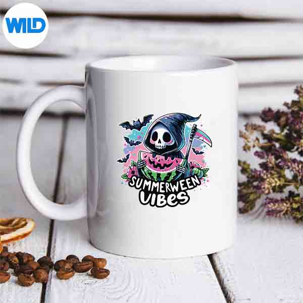 RetroGhostSummerweenVibeWatermelonGhostSummerSkeletonmug