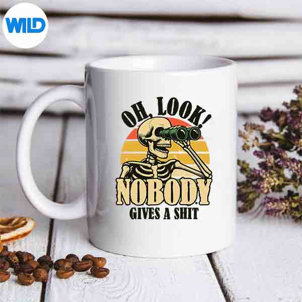 Retro Skeleton Oh Look Nobody Gives A Shit 90s SVG PNG Download