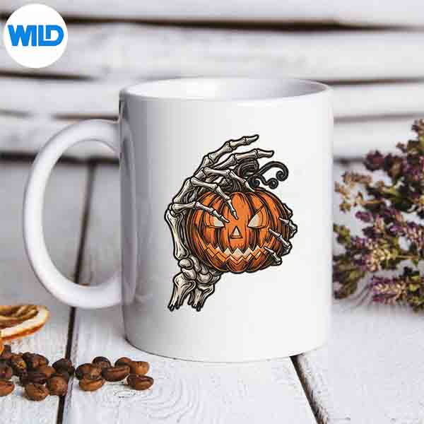 Skeleton Hand Holding Pumpkin Scary Halloween SVG Cut File 7 SkeletonHandHoldingPumpkinScaryHalloweenmug