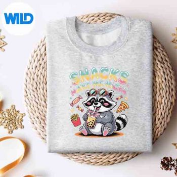 SnacksMakeMeNicerRacoonSarcasticAnimalSayingsweater