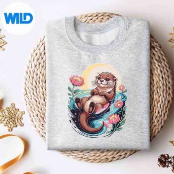 Space Flowers Sea Otters Vintage Design for Cricut 4 SpaceFlowersSeaOttersVintagesweater