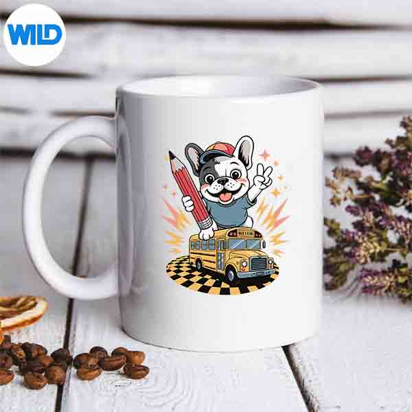 Teacher Dog French Bulldog School Bus Back To School Dog Paw PNG SVG for Cricut 6 TeacherDogFrenchBulldogSchoolBusBackToSchoolDogPawmug