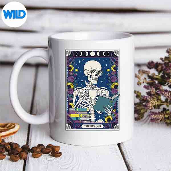 The Reader Skeleton Tarot Card Book Coffee Lover Bookworm SVG PNG Digital Download 6 TheReaderSkeletonTarotCardBookCoffeeLoverBookwormmug