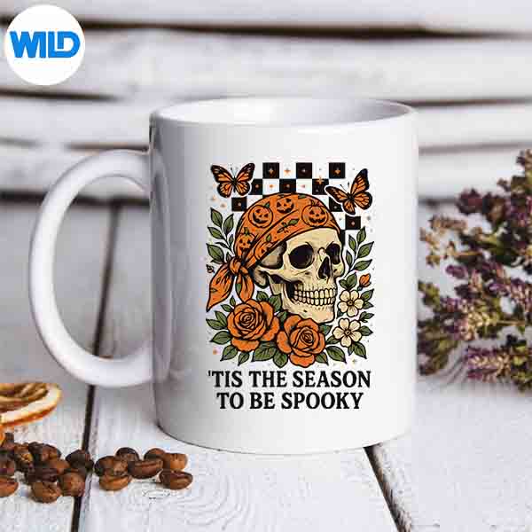 Tis The Season To Be Spooky Skull Halloween Cut File 6 TisTheSeasonToBeSpookySkullHalloweenmug
