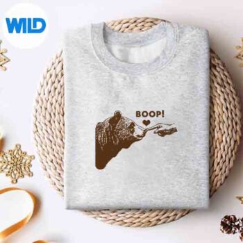 VintageBearFingerTouchingNoseBoopsweater