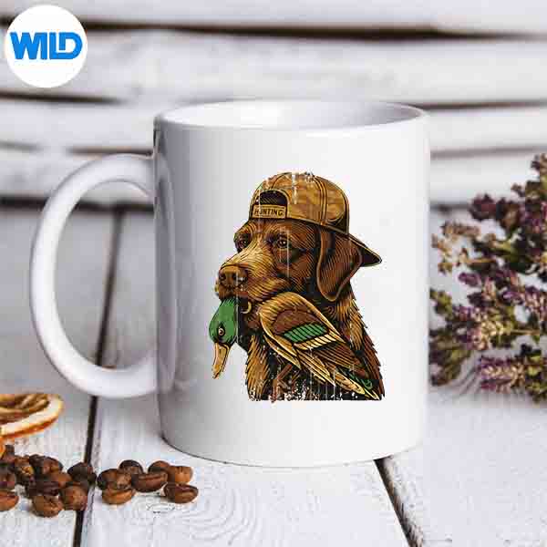 VintageDogHuntingDuckLabradorCamouflageHuntingmug