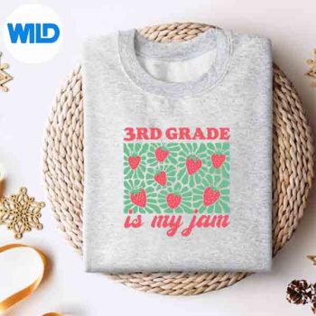 3rd Grade Is My Jam Cute Strawberry Back To School Teacher PNG SVG for Cricut 4 3rdGradeIsMyJamCuteStrawberryBackToSchoolTeachersweater