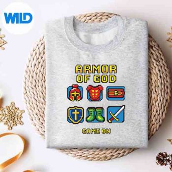 ArmorOfGodPixelFaithChristianVideoGameGamersYouthsweater