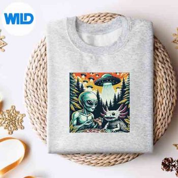 Axolotl And Alien Eating Pizza Ufo And Axolotl Lover SVG PNG Digital Design 4 AxolotlAndAlienEatingPizzaUfoAndAxolotlLoversweater