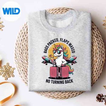 BagsPackedFlapsWaxedNoTurningBackTravelTripLovesweater