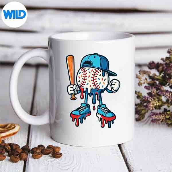Baseball Drip Icecream Cute Vintage Digital Design 7 BaseballDripIcecreamCuteVintagemug