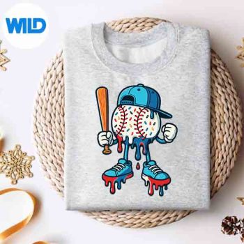 BaseballDripIcecreamCuteVintagesweater