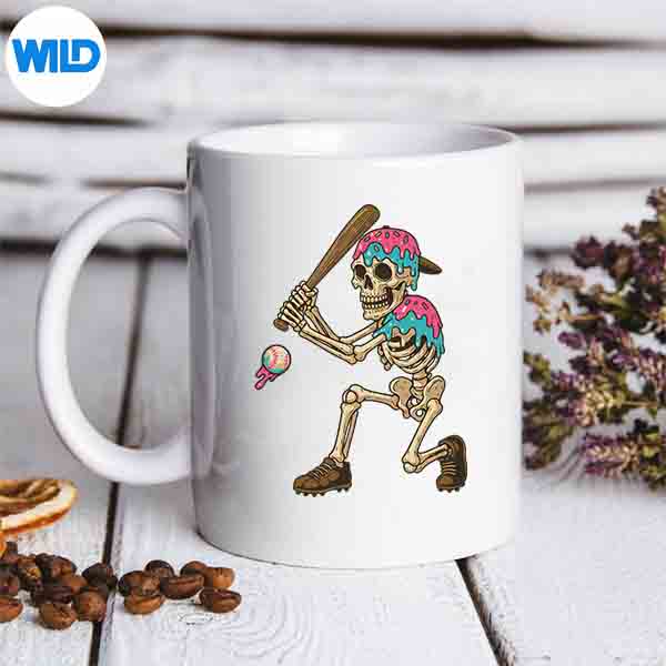 Baseball Skeleton Ice Cream Drip Baseball Youth Vector Design 7 BaseballSkeletonIceCreamDripBaseballYouthmug