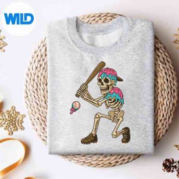 BaseballSkeletonIceCreamDripBaseballYouthsweater