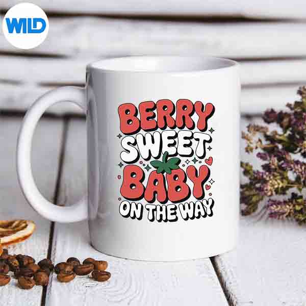 BerrySweetBabyOnTheWayCuteStrawberryPregnancyRevealmug