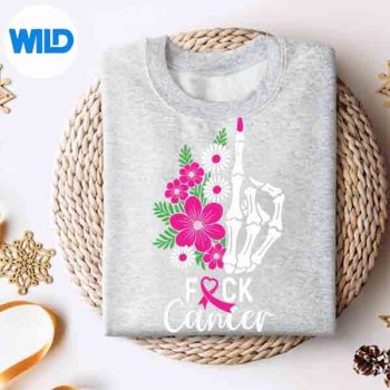 BreastCancerAwarenessSupportSquadSkeletonPinkRibbonLovesweater