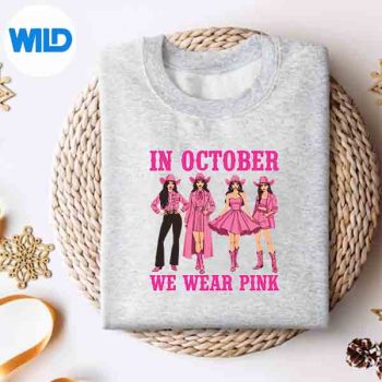 Breast Cancer In October We Wear Pink Western Cowgirl SVG PNG Cut File 4 BreastCancerInOctoberWeWearPinkWesternCowgirlsweater