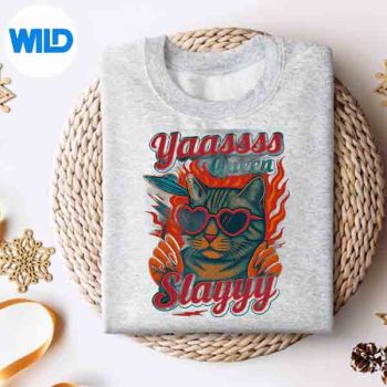 CatLoversYasQueenSlayHumorAestheticsweater