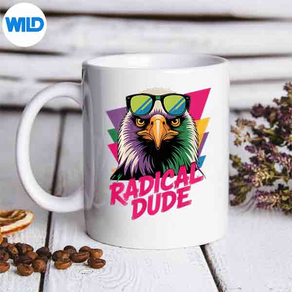 CoolEagleRadicalDudeVintageVaporwaveNostalgiamug