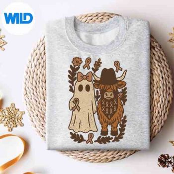 CoquetteFallBreastCancerHighlandCowGhostHalloweensweater