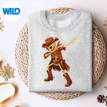 DabbingSkeletonCowHalloweenCostumeDabsweater