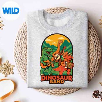 DinoBandRockingThePrehistoricStageLoveDinosaurssweater