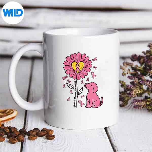 Dog Pink Sunflower Pink Ribbon Breast Cancer Awareness SVG PNG Download 6 DogPinkSunflowerPinkRibbonBreastCancerAwarenessmug