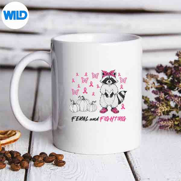 FeralAndFighterRaccoonBreastCancerAwarenessmug