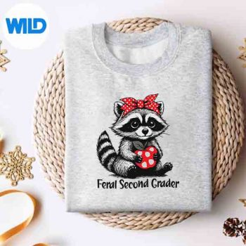 FeralSecondGraderRaccoonFirstDayOfSchoolGirlssweater