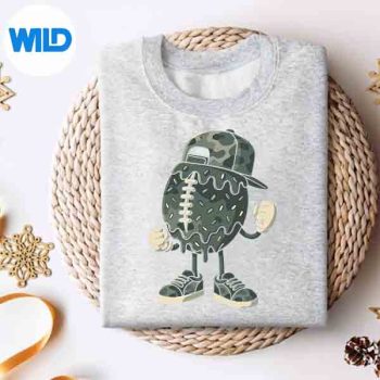 Football Drip Camo Football Ice Cream Youth Game Day Vector Design 4 FootballDripCamoFootballIceCreamYouthGameDaysweater