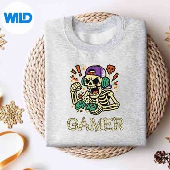 Gamer Skeleton Gamer Video Gaming Design for Cricut 4 GamerSkeletonGamerVideoGamingsweater