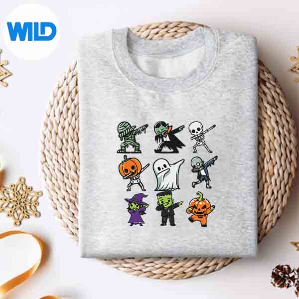 HalloweenGhostPumpkinSkeletonDabCostumeGirlssweater