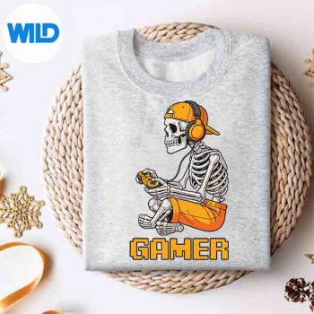 Halloween Skeleton Gamer Video Gaming Skeleton Gaming SVG Cut File 4 HalloweenSkeletonGamerVideoGamingSkeletonGamingsweater