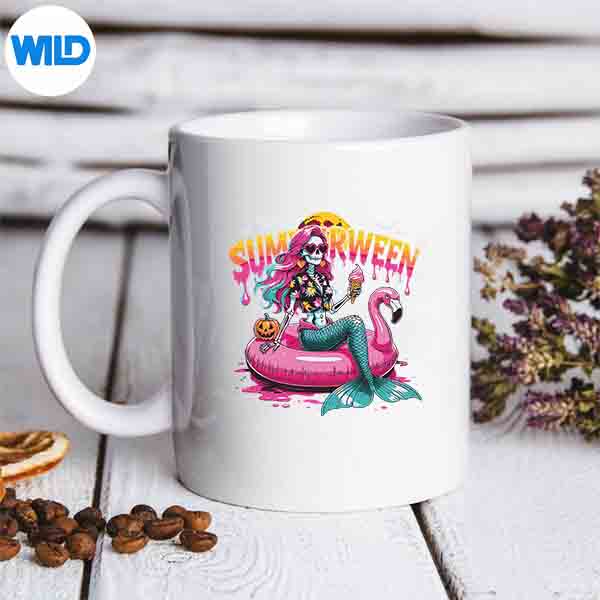 Halloween Tropical Summerween Mermaid Skeleton Cut File 3 Halloween Tropical Summerween Mermaid Skeleton Cut File - Image 3