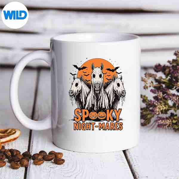 HorrorRetroSpookyNightmaresHorsesBooGhostsHalloweenmug
