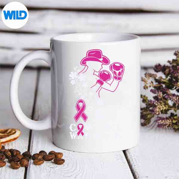 HowdyCowgirlWarriorBreasrCancerAwarenessRibbonmug