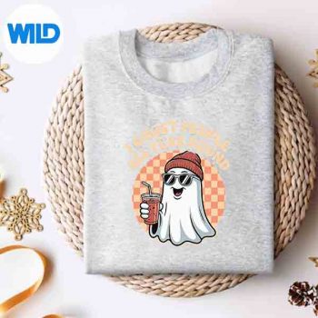 IGhostPeopleAllYearRoundRetroGhostWithCoffeesweater