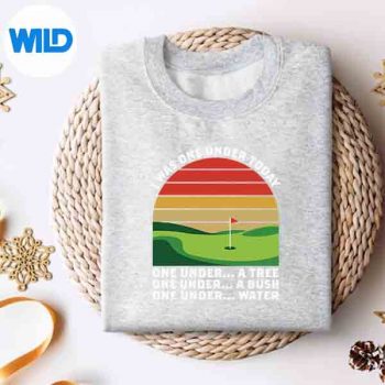 IWasOneUnderTodayRetroSunsetGolferGolfsweater