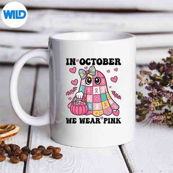 In October We Wear Pink Cute Ghost Breast Cancer Awareness SVG Cut File 7 InOctoberWeWearPinkCuteGhostBreastCancerAwarenessmug