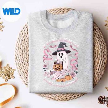 In October We Wear Pink Ghost Witch Breast Cancer Awareness Retro Cut File 4 InOctoberWeWearPinkGhostWitchBreastCancerAwarenessRetrosweater