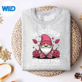 InOctoberWeWearPinkGnomeBreastCancersweater