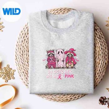 In October We Wear Pink Raccoon Breast Cancer Awareness SVG PNG Cut File 4 InOctoberWeWearPinkRaccoonBreastCancerAwarenesssweater
