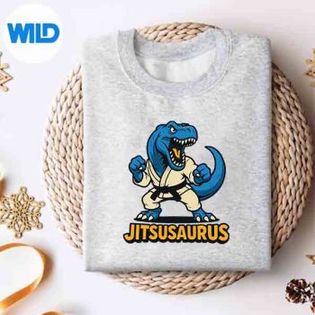 JitsusaurusDinosaurBrazilianJiuJitsuBlueTrexsweater