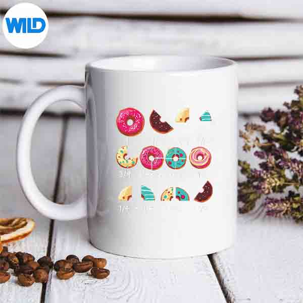 MathDonutFractionBackToSchoolTeachermug